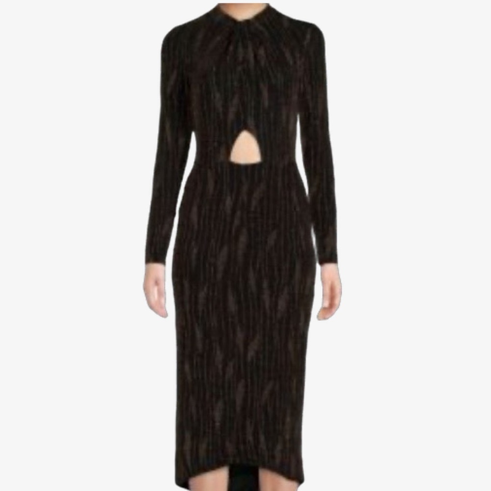 Collective concepts formal long sleeve medium dress. Black with sparkle detail.